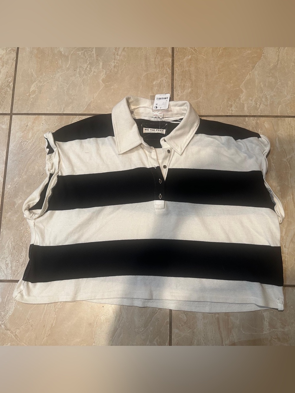 NWT White & Black We The Free Taylee Muscle Tee Size M